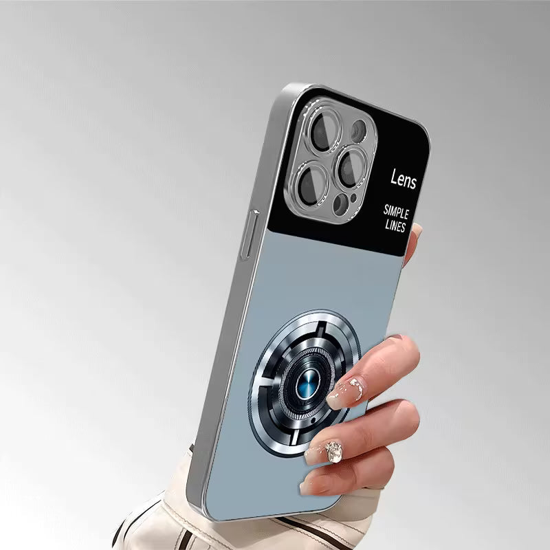 Premium Electroplated Silver Glass Case