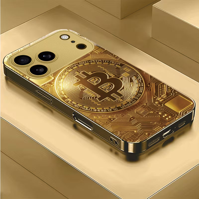 iPhone - Golden Bitcoin Emblem Case