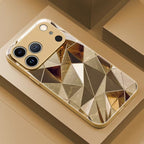 Metallic Diamond Pattern Glass Case