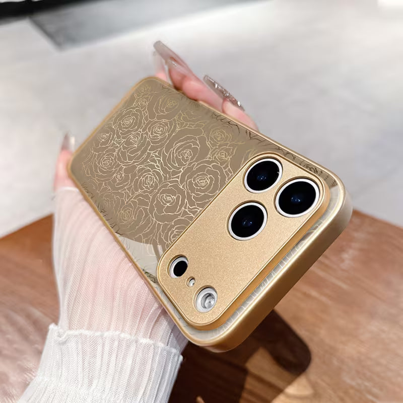 Artistic Golden Thread Rose Pattern Case