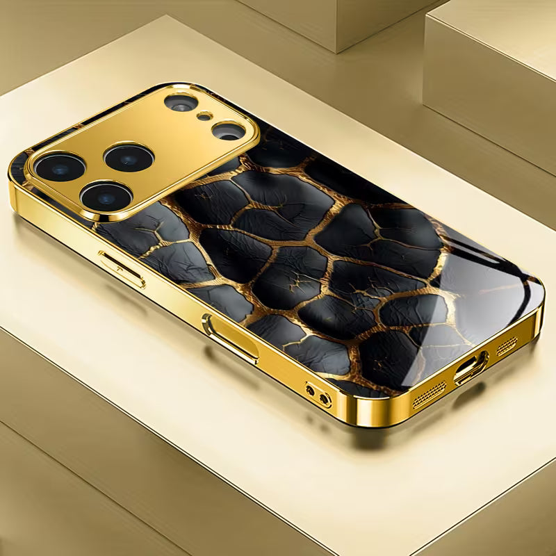 Luxury Golden Textured Electroplated Case