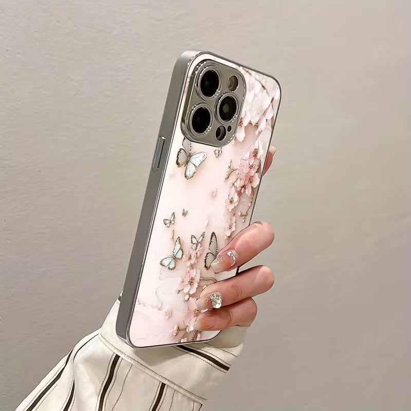 Butterfly Flower Pearl Electroplated Case