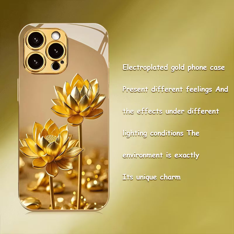 Golden Lotus Electroplated Case