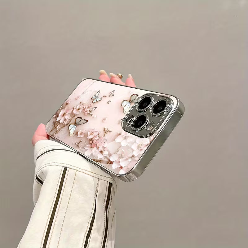 Butterfly Flower Pearl Electroplated Case