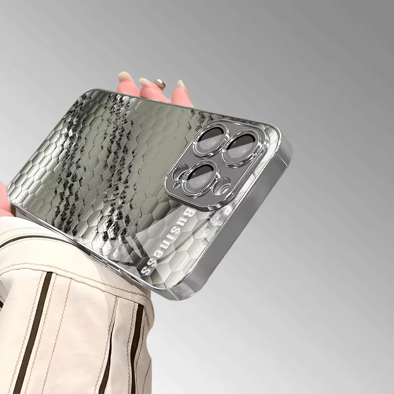 Luxurious Mosaic Metal Pattern Glass Case