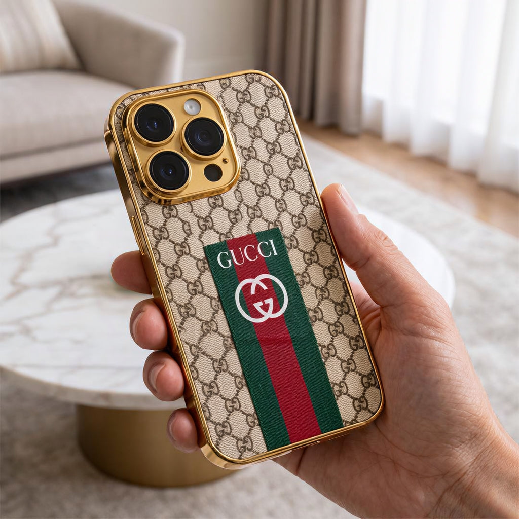 GG Pattern Gold Luxe Case