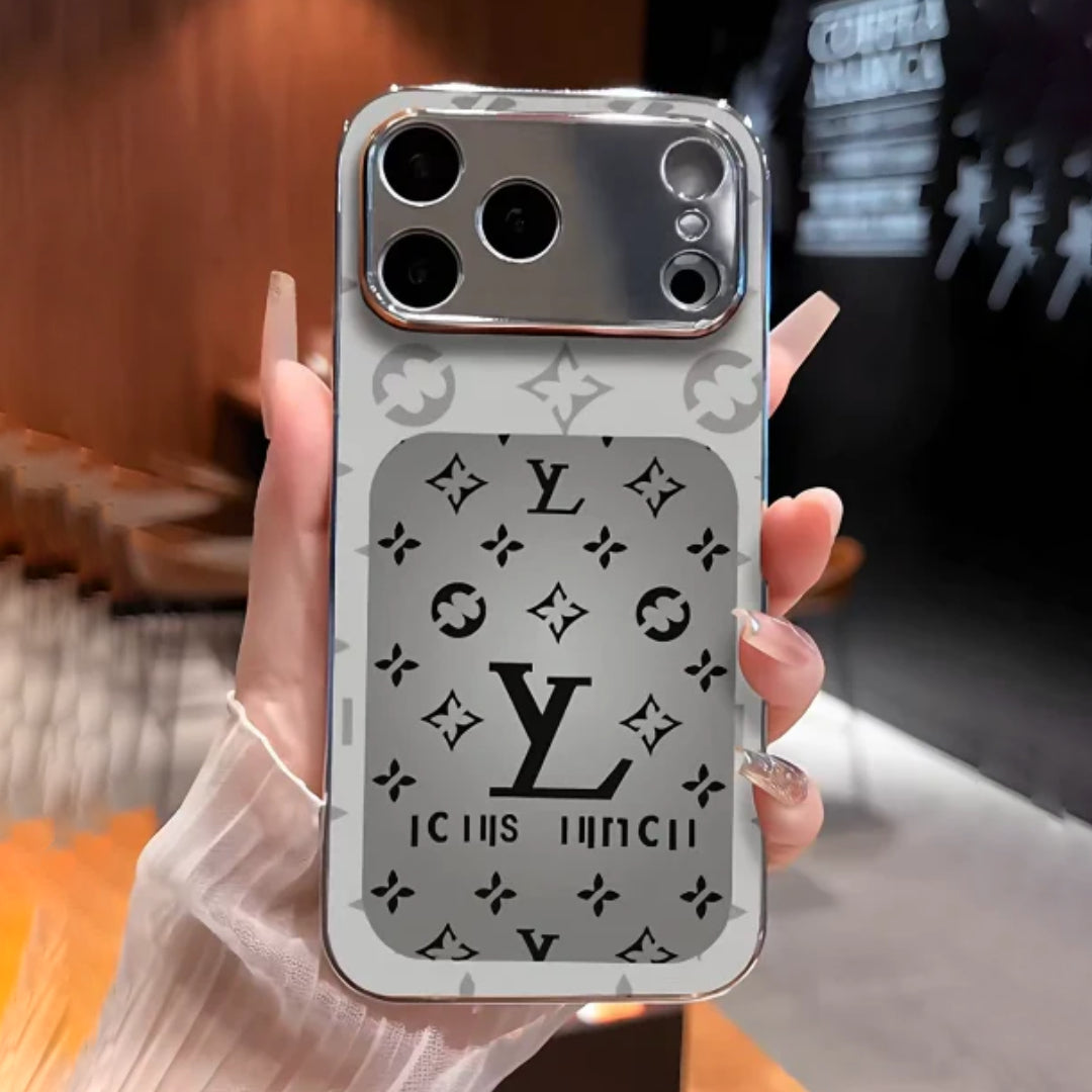 iPhone Series - Luxury Monogram Metallic Trim Case