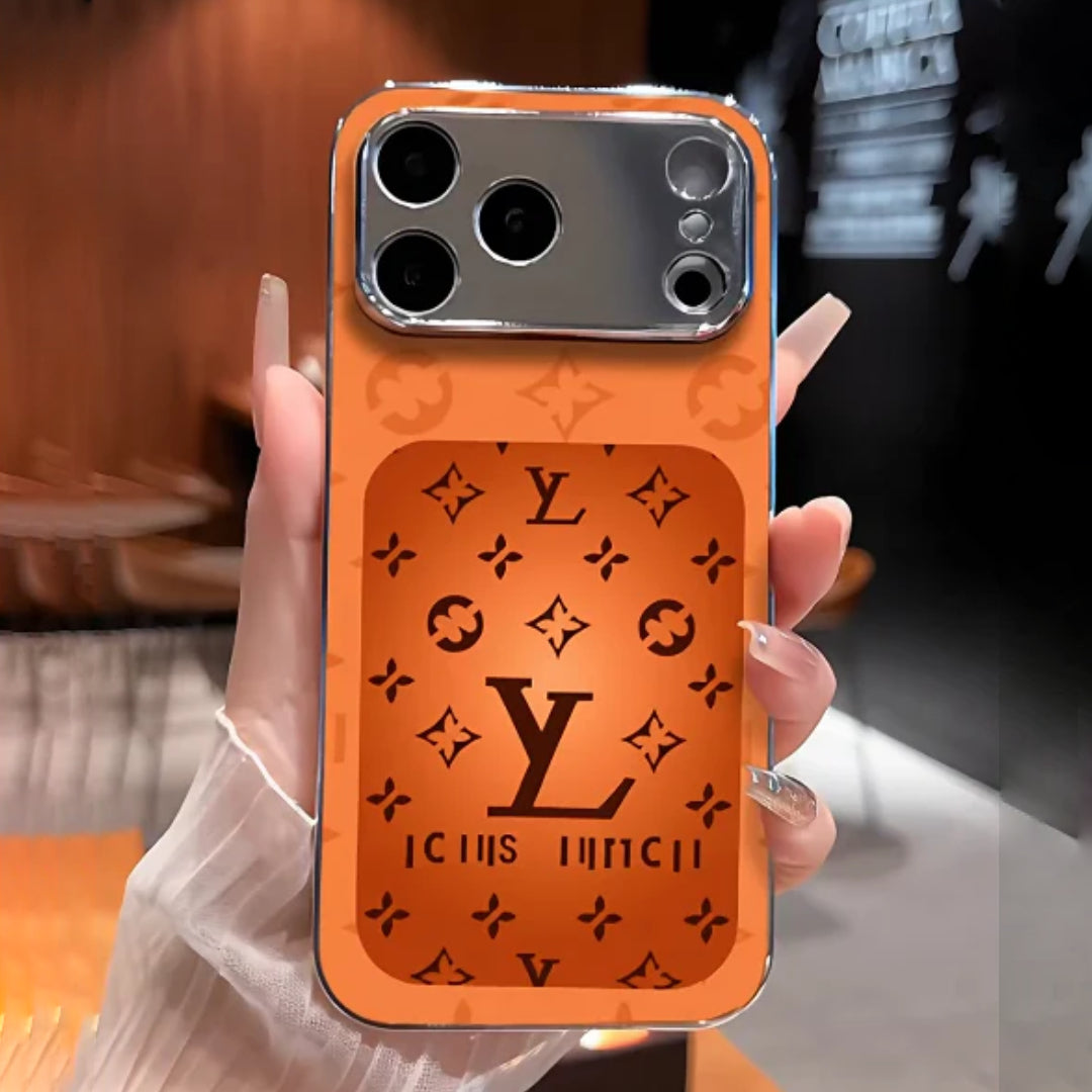 iPhone Series - Luxury Monogram Metallic Trim Case