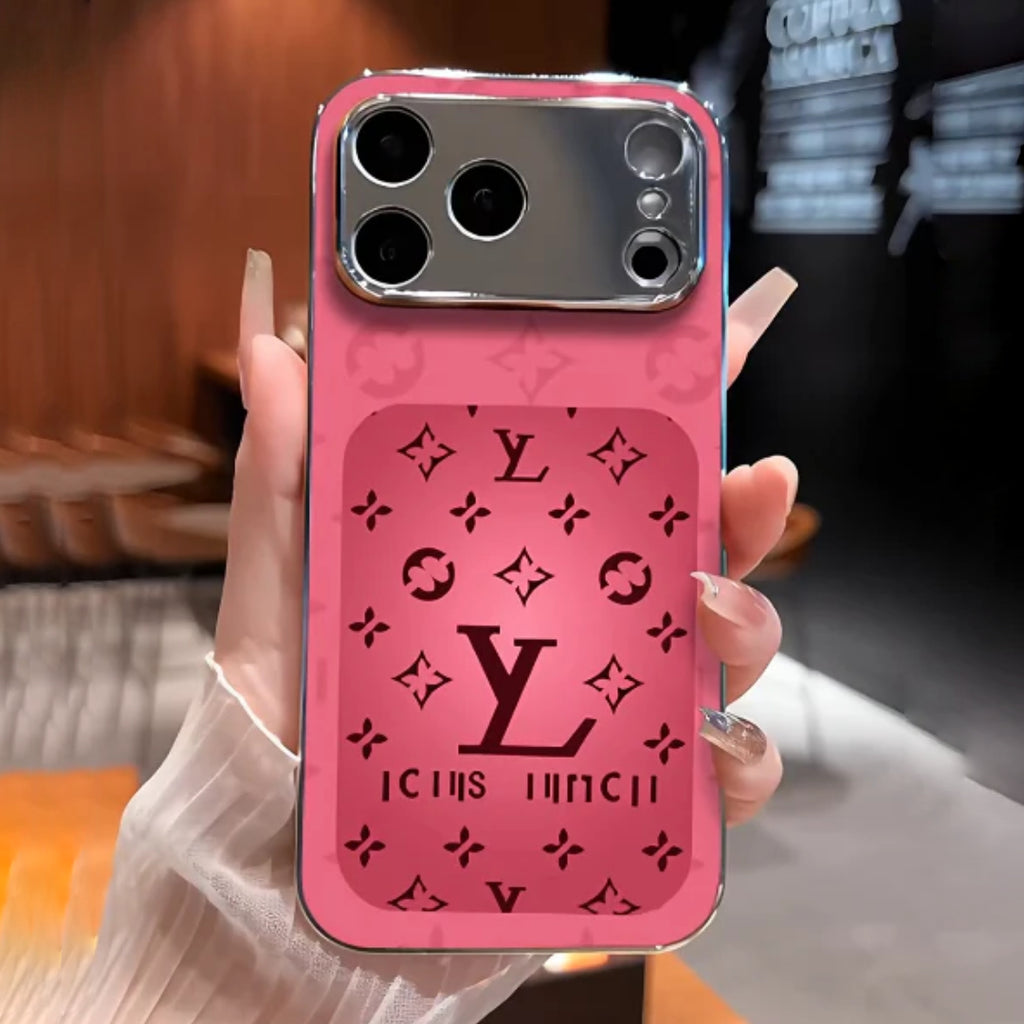 iPhone Series - Luxury Monogram Metallic Trim Case