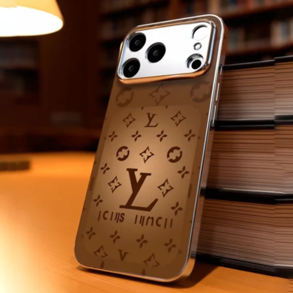iPhone Series - Luxury Monogram Metallic Trim Case