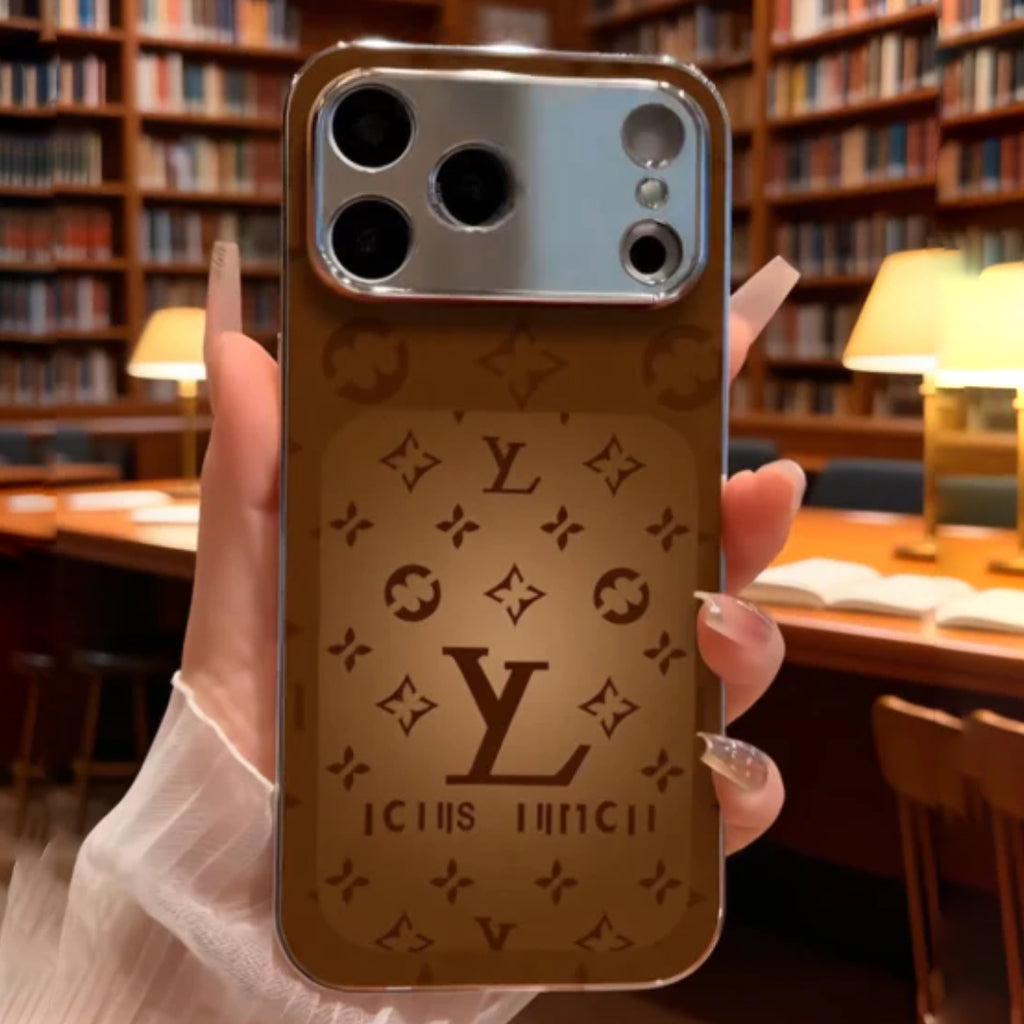 iPhone Series - Luxury Monogram Metallic Trim Case
