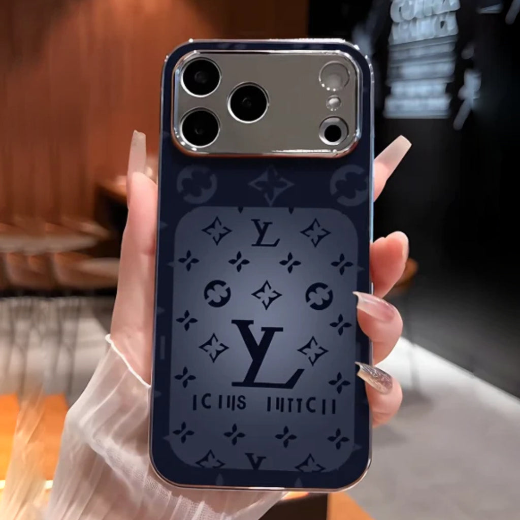 iPhone Series - Luxury Monogram Metallic Trim Case