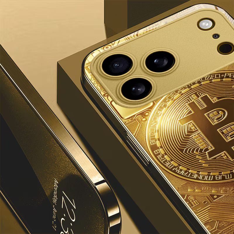 iPhone - Golden Bitcoin Emblem Case