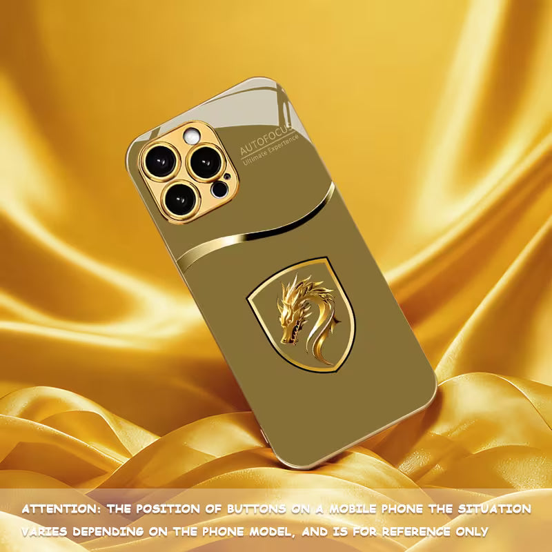 Luxurious Gold-Plated Tempered Glass Case