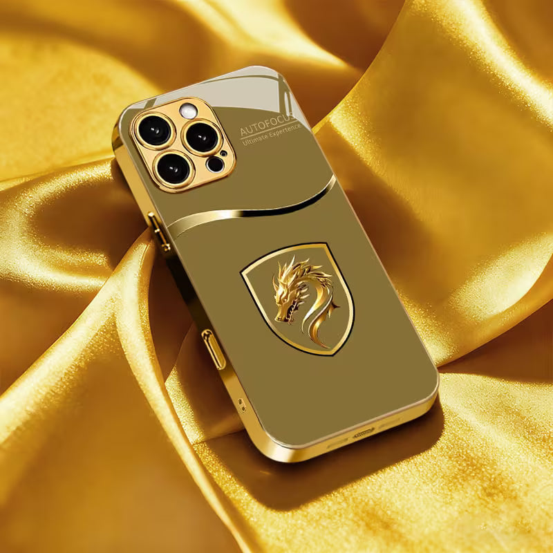 Luxurious Gold-Plated Tempered Glass Case
