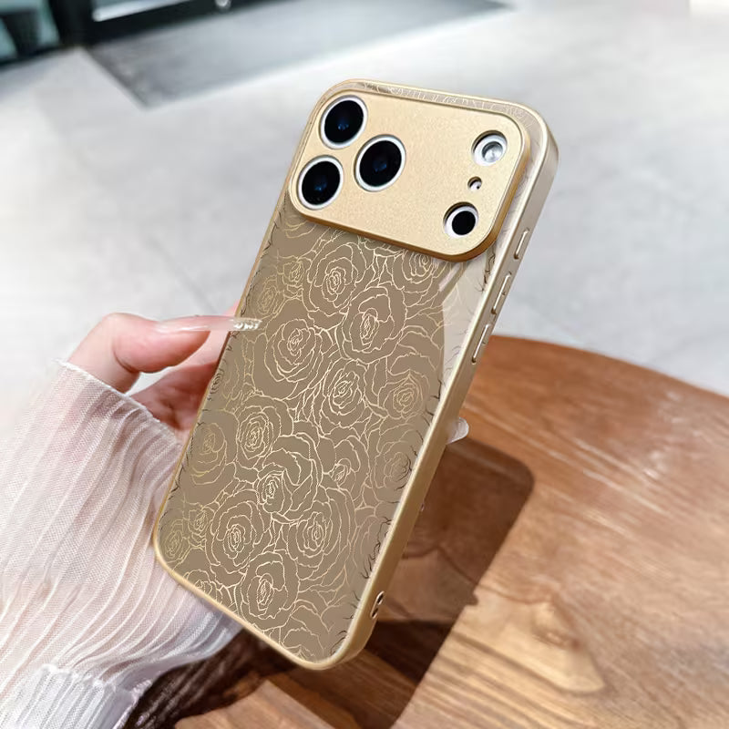 Artistic Golden Thread Rose Pattern Case
