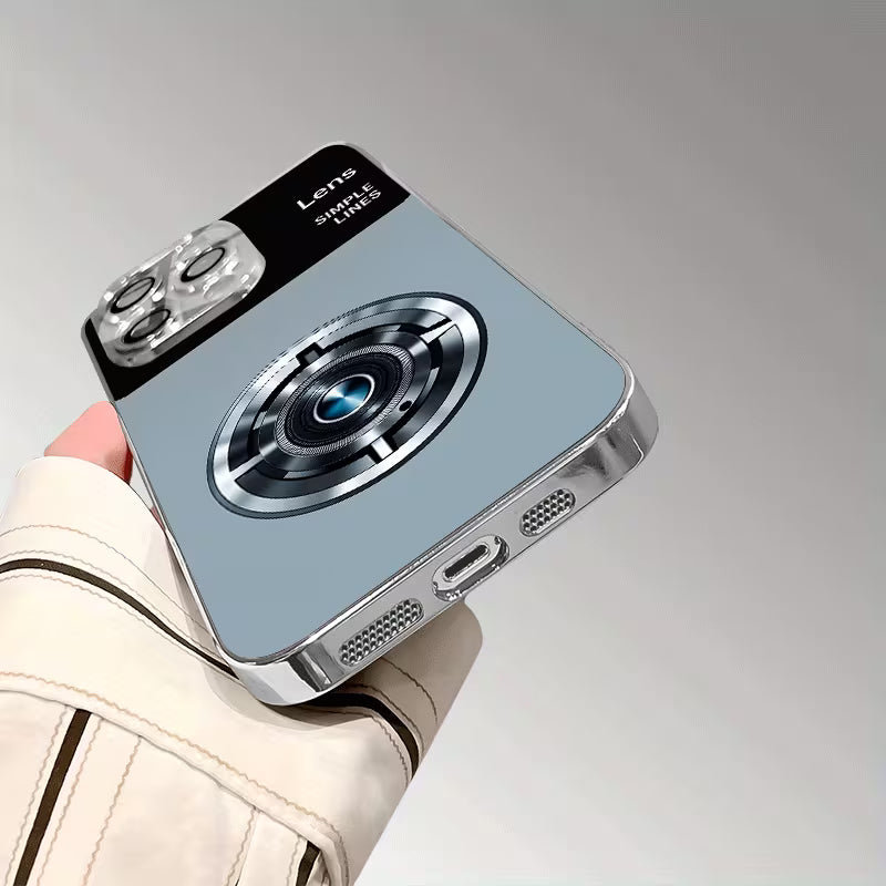 Premium Electroplated Silver Glass Case