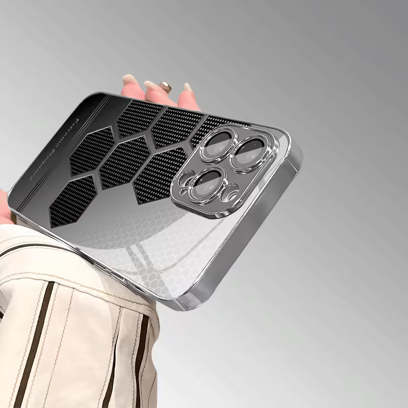 Black Hexagon Metal-Texture Case