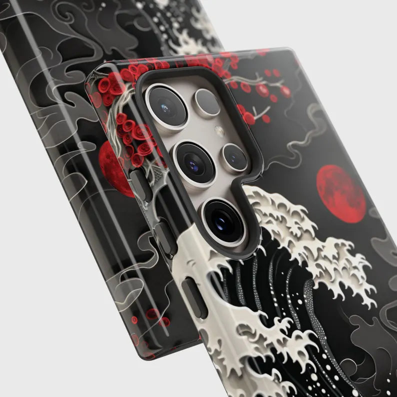 Black Kanagawa Wave Case