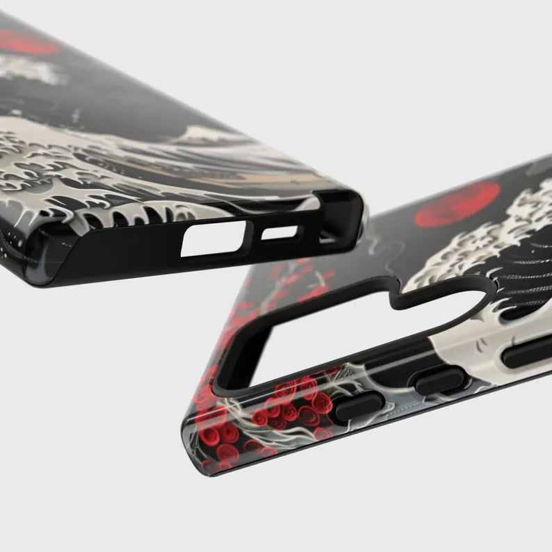 Black Kanagawa Wave Case